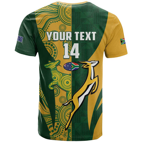 South Africa Australia Rugby Custom T Shirt Springboks Wallabies Together - Aussie Hoodie