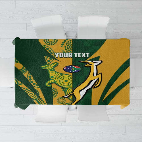 South Africa Australia Rugby Custom Tablecloth Springboks Wallabies Together - Aussie Hoodie