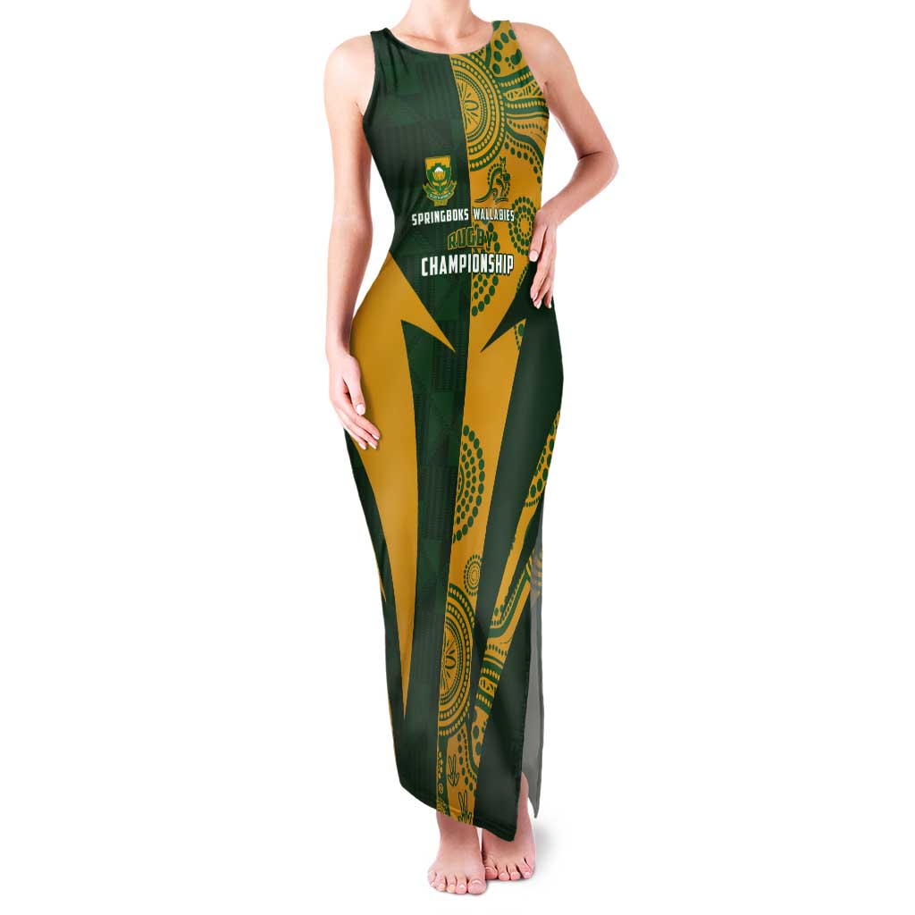 South Africa Australia Rugby Custom Tank Maxi Dress Springboks Wallabies Together - Aussie Hoodie