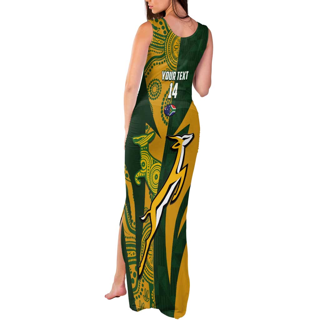 South Africa Australia Rugby Custom Tank Maxi Dress Springboks Wallabies Together - Aussie Hoodie