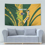 South Africa Australia Rugby Custom Tapestry Springboks Wallabies Together - Aussie Hoodie