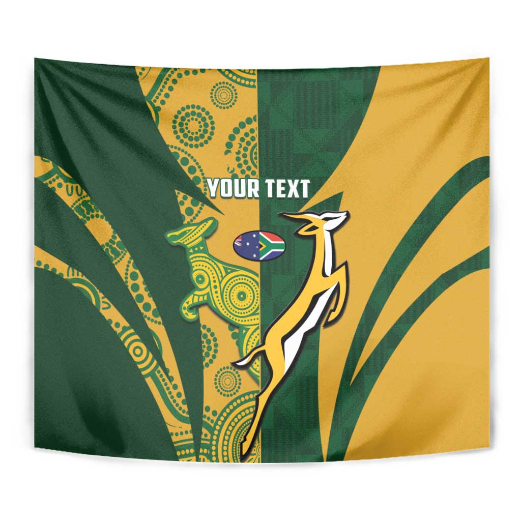 South Africa Australia Rugby Custom Tapestry Springboks Wallabies Together - Aussie Hoodie