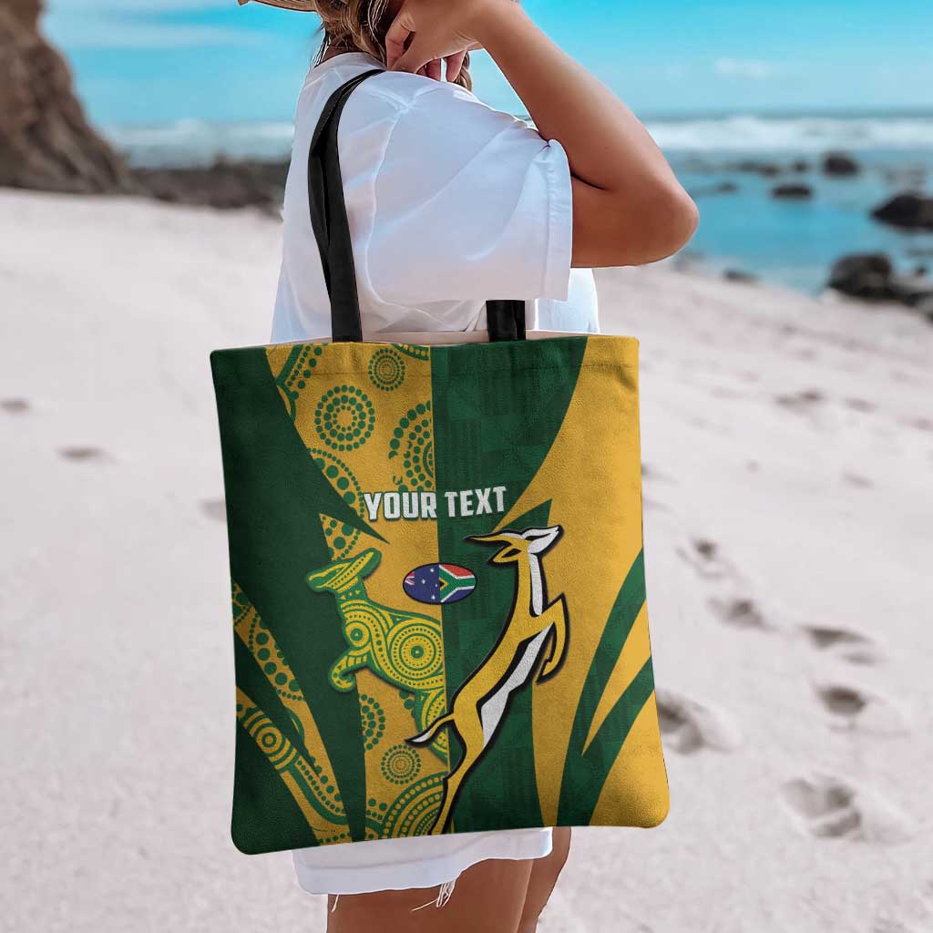 South Africa Australia Rugby Custom Tote Bag Springboks Wallabies Together - Aussie Hoodie