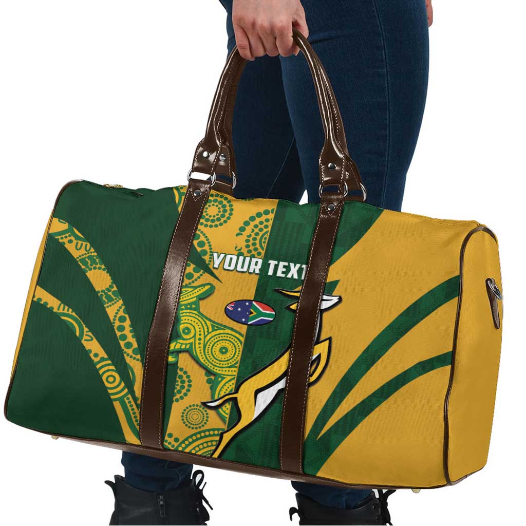 South Africa Australia Rugby Custom Travel Bag Springboks Wallabies Together - Aussie Hoodie