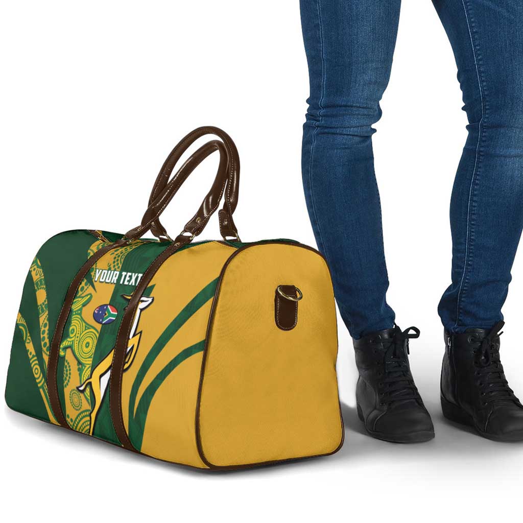 South Africa Australia Rugby Custom Travel Bag Springboks Wallabies Together - Aussie Hoodie