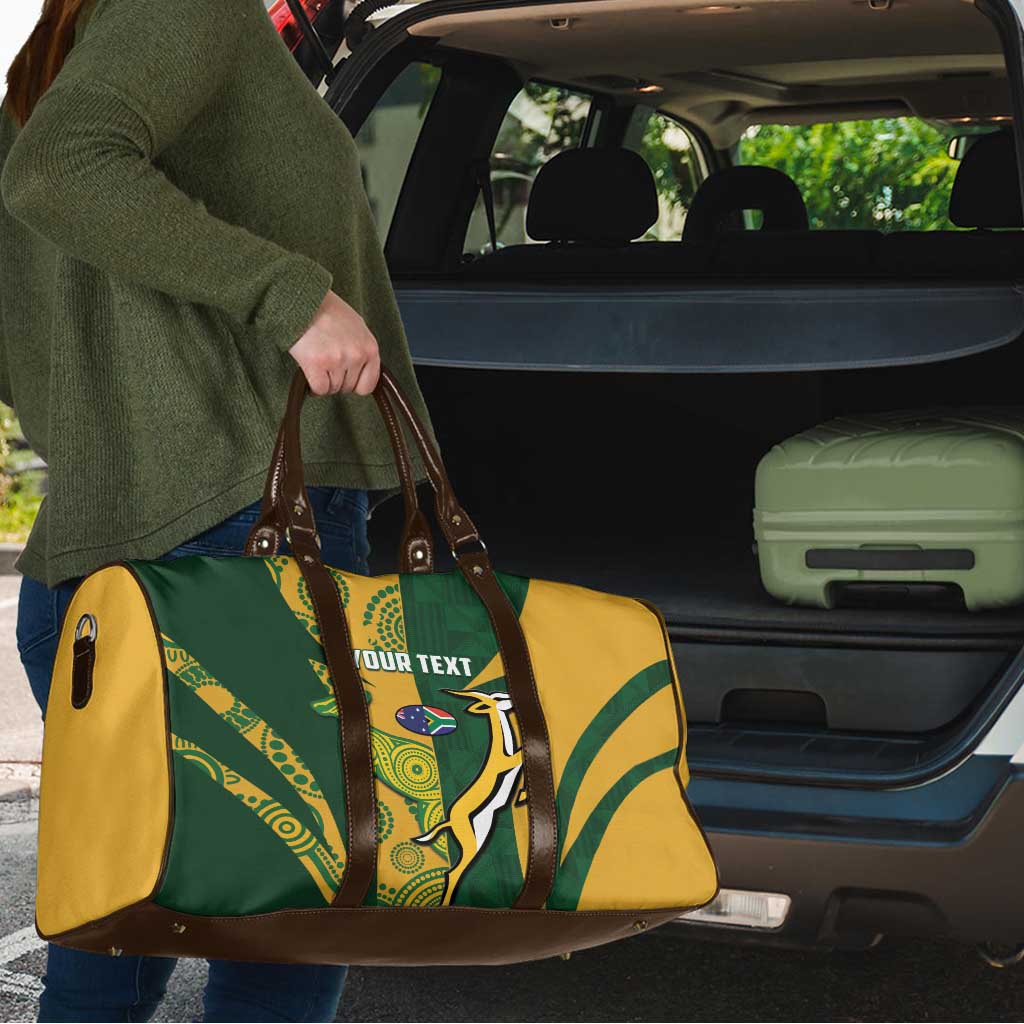 South Africa Australia Rugby Custom Travel Bag Springboks Wallabies Together - Aussie Hoodie