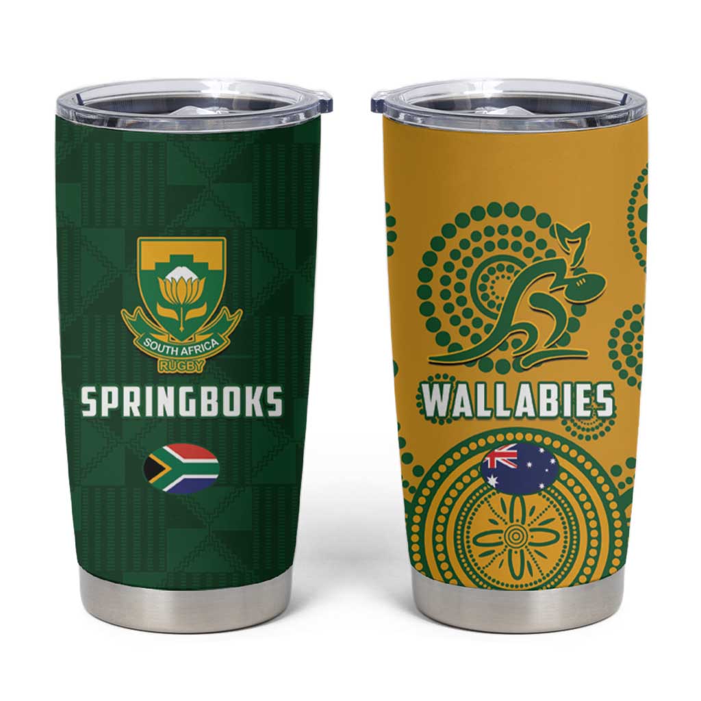 South Africa Australia Rugby Tumbler Cup Springboks Wallabies Together - Aussie Hoodie
