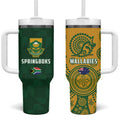 South Africa Australia Rugby Tumbler With Handle Springboks Wallabies Together - Aussie Hoodie