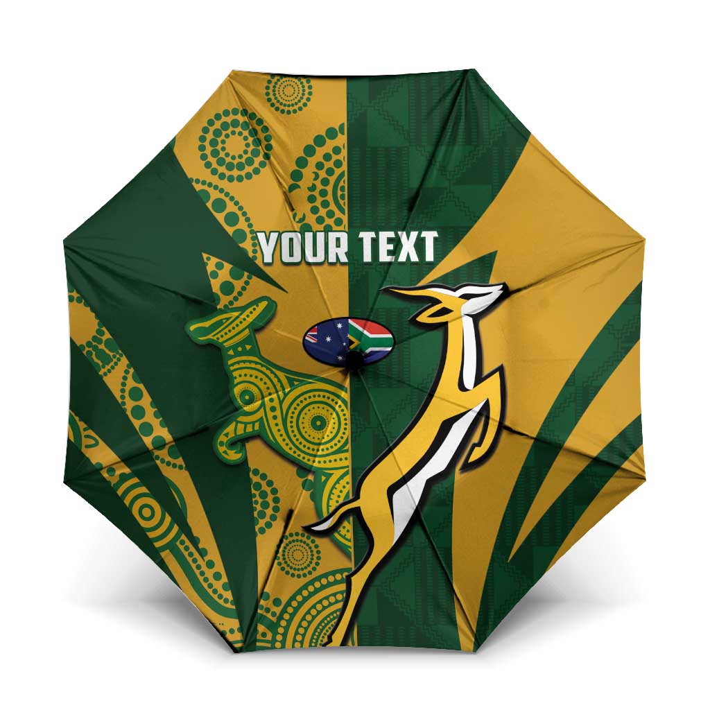 South Africa Australia Rugby Custom Umbrella Springboks Wallabies Together - Aussie Hoodie