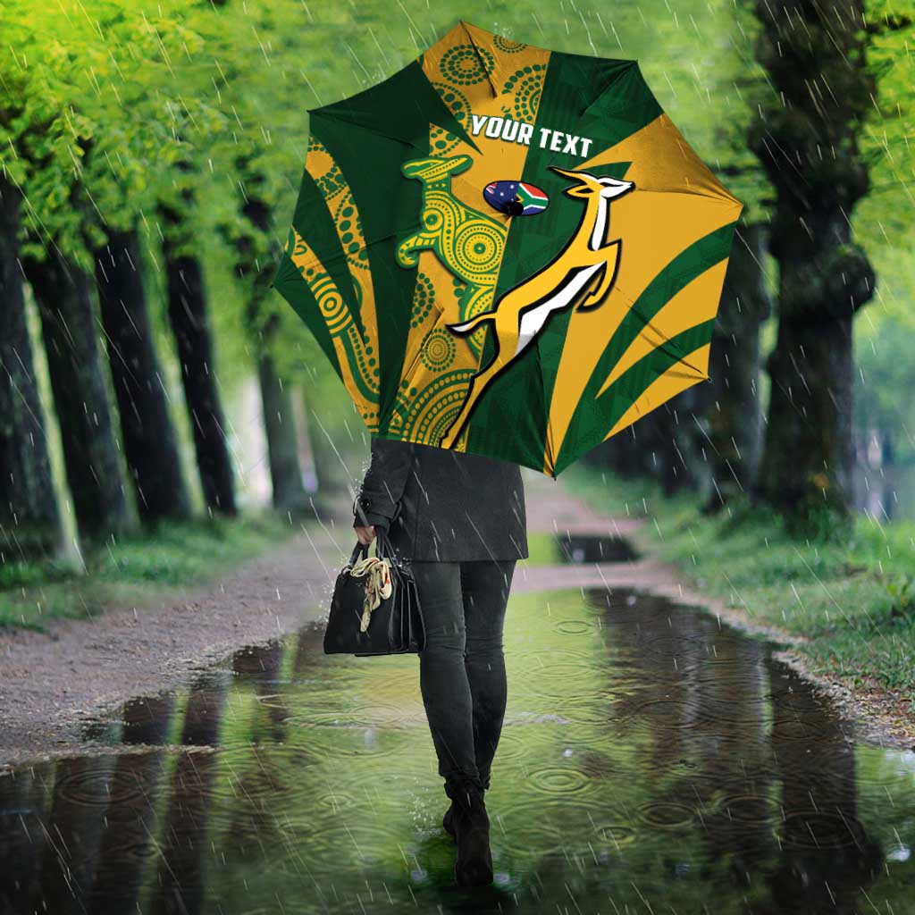 South Africa Australia Rugby Custom Umbrella Springboks Wallabies Together - Aussie Hoodie