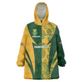 South Africa Australia Rugby Custom Wearable Blanket Hoodie Springboks Wallabies Together - Aussie Hoodie