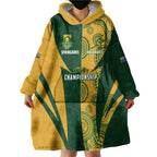 South Africa Australia Rugby Custom Wearable Blanket Hoodie Springboks Wallabies Together - Aussie Hoodie