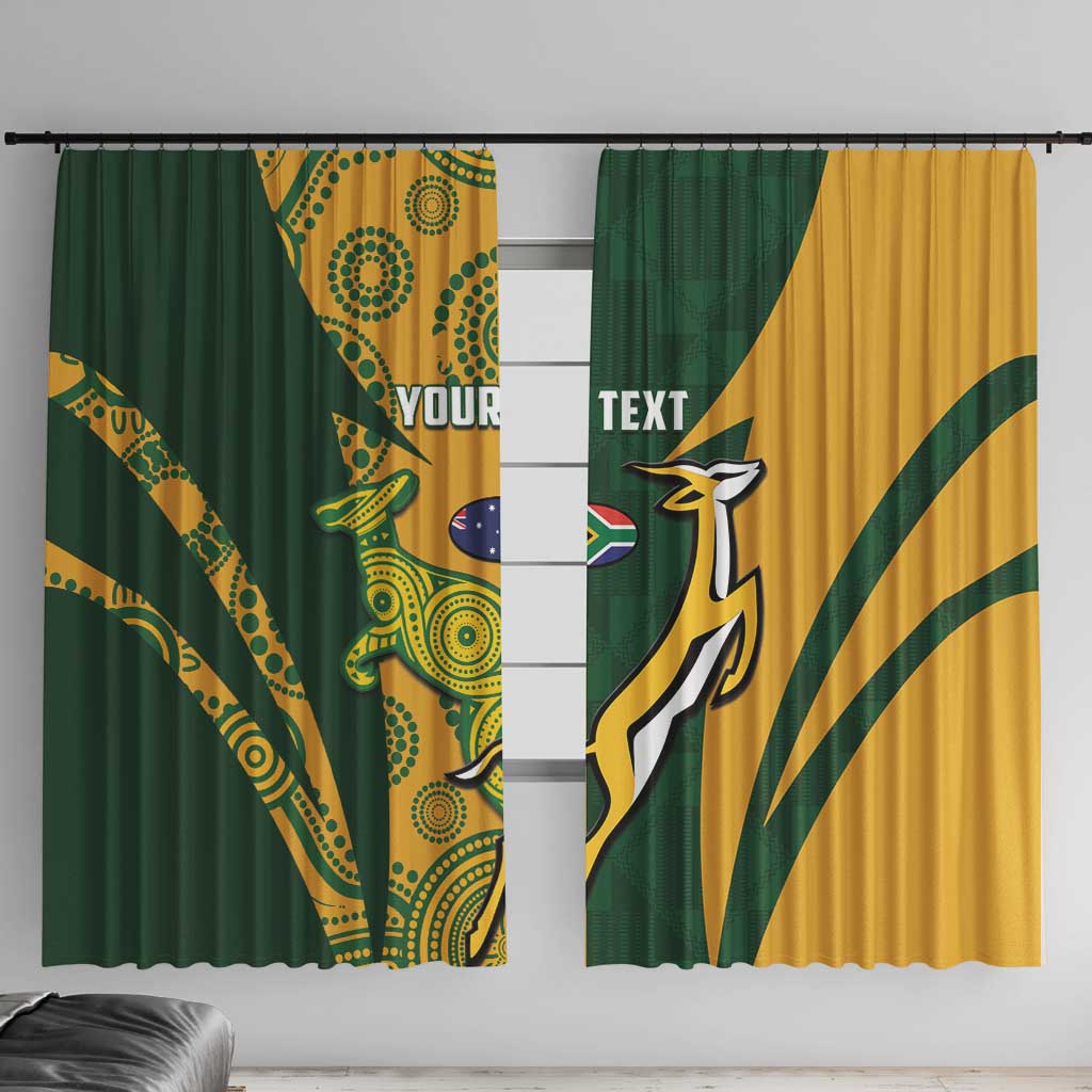 South Africa Australia Rugby Custom Window Curtain Springboks Wallabies Together - Aussie Hoodie