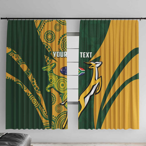 South Africa Australia Rugby Custom Window Curtain Springboks Wallabies Together - Aussie Hoodie