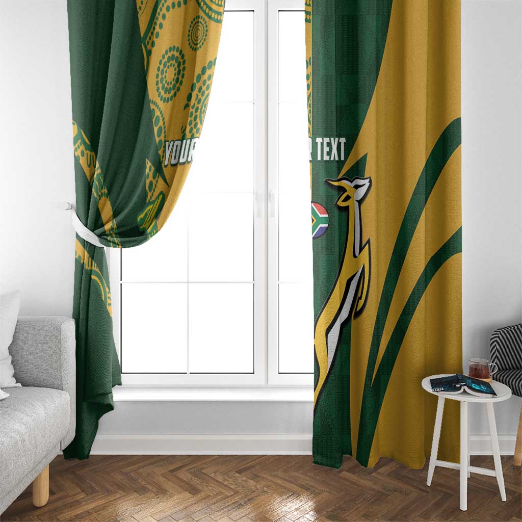 South Africa Australia Rugby Custom Window Curtain Springboks Wallabies Together - Aussie Hoodie