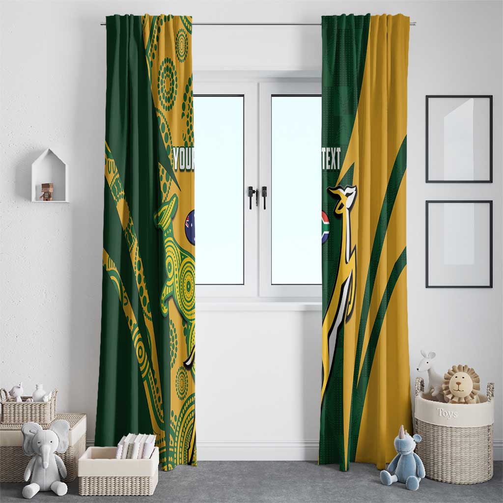 South Africa Australia Rugby Custom Window Curtain Springboks Wallabies Together - Aussie Hoodie