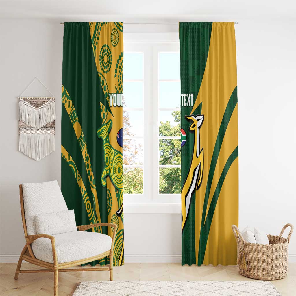 South Africa Australia Rugby Custom Window Curtain Springboks Wallabies Together - Aussie Hoodie