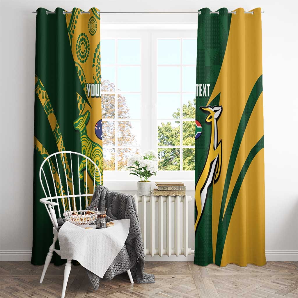 South Africa Australia Rugby Custom Window Curtain Springboks Wallabies Together - Aussie Hoodie