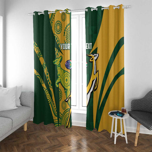 South Africa Australia Rugby Custom Window Curtain Springboks Wallabies Together - Aussie Hoodie