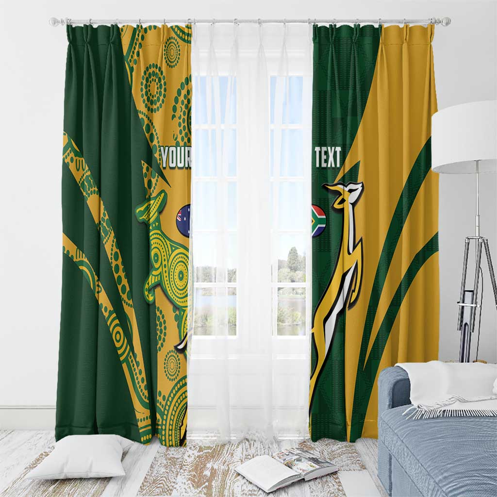 South Africa Australia Rugby Custom Window Curtain Springboks Wallabies Together - Aussie Hoodie