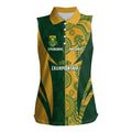 South Africa Australia Rugby Custom Women Sleeveless Polo Shirt Springboks Wallabies Together - Aussie Hoodie