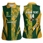 South Africa Australia Rugby Custom Women Sleeveless Polo Shirt Springboks Wallabies Together - Aussie Hoodie