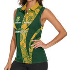 South Africa Australia Rugby Custom Women Sleeveless Polo Shirt Springboks Wallabies Together - Aussie Hoodie