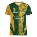 South Africa Australia Rugby Custom Women V-Neck T-Shirt Springboks Wallabies Together - Aussie Hoodie
