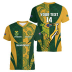 South Africa Australia Rugby Custom Women V-Neck T-Shirt Springboks Wallabies Together - Aussie Hoodie
