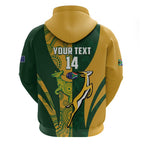 South Africa Australia Rugby Custom Zip Hoodie Springboks Wallabies Together - Aussie Hoodie