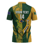 South Africa Australia Rugby Custom Zipper Polo Shirt Springboks Wallabies Together - Aussie Hoodie