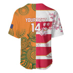 Australia and Japan Rugby Custom Baseball Jersey Wallabies Brave Blossoms Together