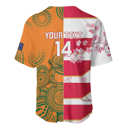 Australia and Japan Rugby Custom Baseball Jersey Wallabies Brave Blossoms Together