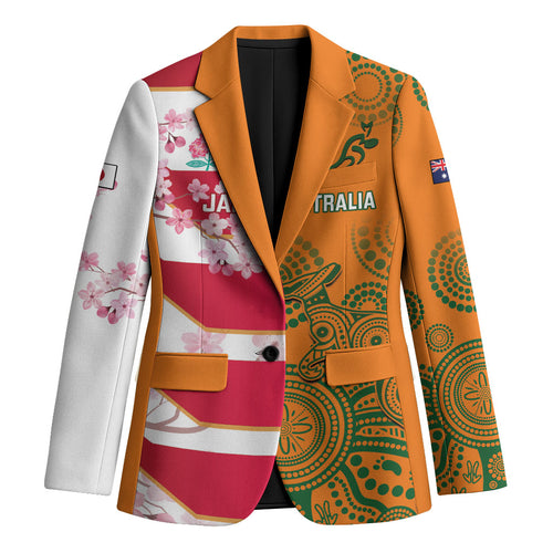 Australia and Japan Rugby Custom Blazer Wallabies Brave Blossoms Together