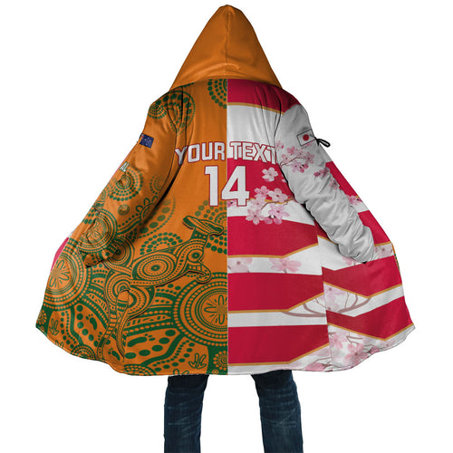 Australia and Japan Rugby Custom Cloak Wallabies Brave Blossoms Together