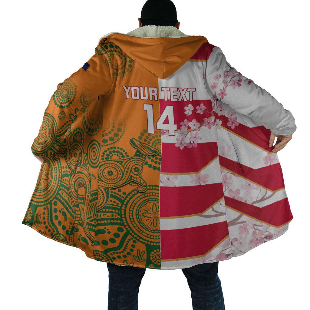 Australia and Japan Rugby Custom Cloak Wallabies Brave Blossoms Together