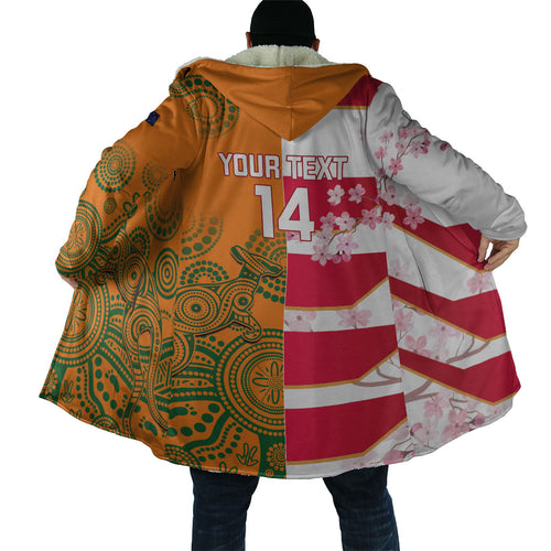 Australia and Japan Rugby Custom Cloak Wallabies Brave Blossoms Together