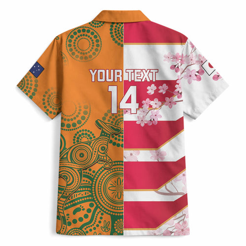 Australia and Japan Rugby Custom Hawaiian Shirt Wallabies Brave Blossoms Together