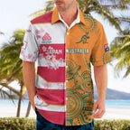Australia and Japan Rugby Custom Hawaiian Shirt Wallabies Brave Blossoms Together