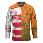 Australia and Japan Rugby Custom Hockey Jersey Wallabies Brave Blossoms Together