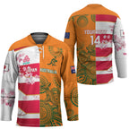 Australia and Japan Rugby Custom Hockey Jersey Wallabies Brave Blossoms Together