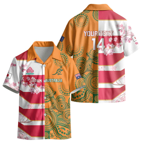 Australia and Japan Rugby Custom Kid Hawaiian Shirt Wallabies Brave Blossoms Together