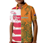 Australia and Japan Rugby Custom Kid Polo Shirt Wallabies Brave Blossoms Together
