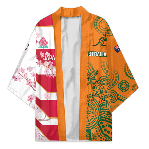 Australia and Japan Rugby Custom Kimono Wallabies Brave Blossoms Together