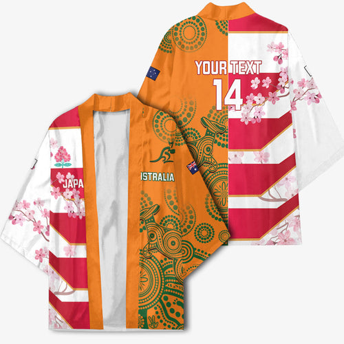 Australia and Japan Rugby Custom Kimono Wallabies Brave Blossoms Together