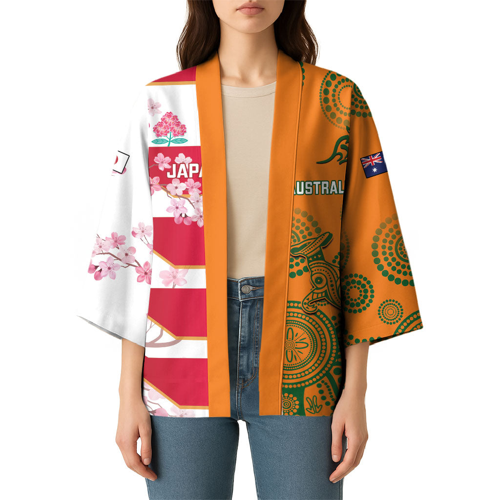 Australia and Japan Rugby Custom Kimono Wallabies Brave Blossoms Together
