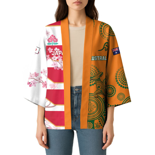 Australia and Japan Rugby Custom Kimono Wallabies Brave Blossoms Together