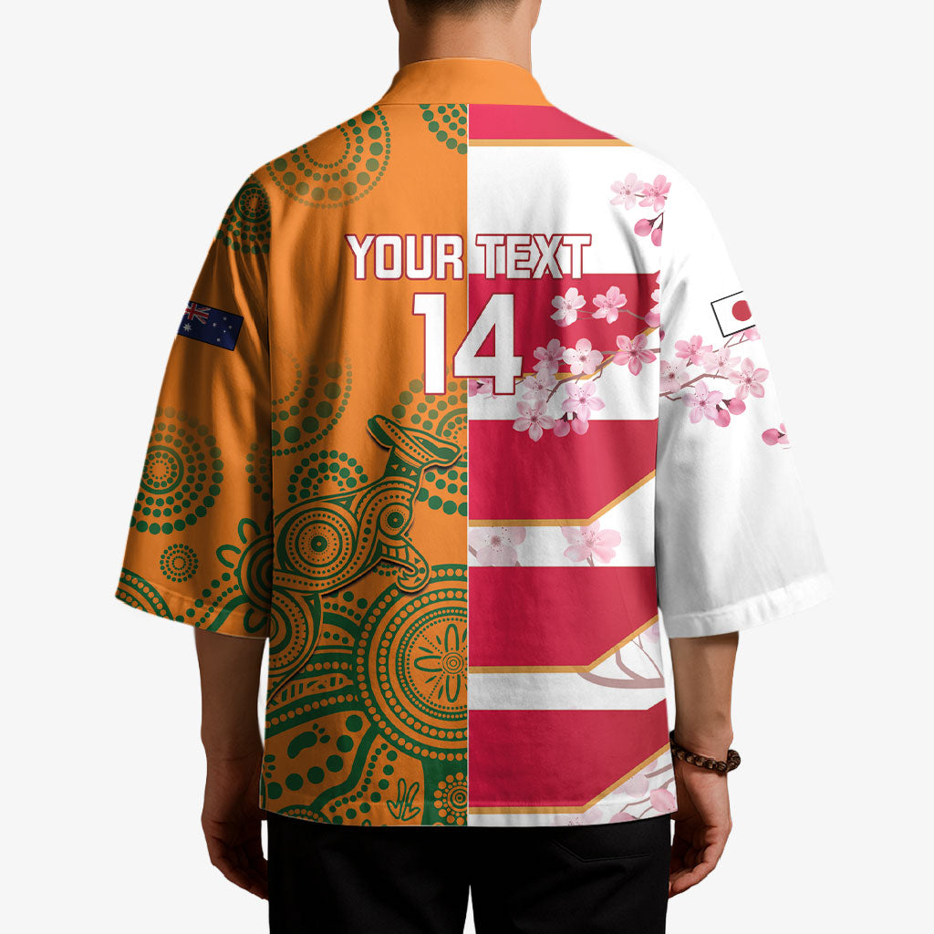Australia and Japan Rugby Custom Kimono Wallabies Brave Blossoms Together