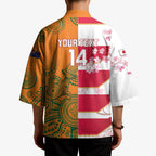Australia and Japan Rugby Custom Kimono Wallabies Brave Blossoms Together