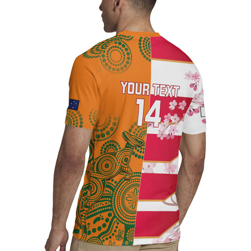 Australia and Japan Rugby Custom Rugby Jersey Wallabies Brave Blossoms Together